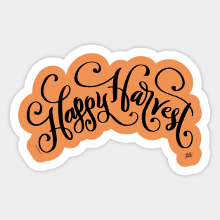 Happy Harvest Hand Lettered Design Sticker